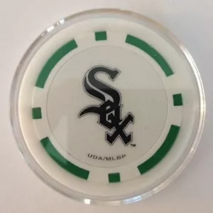 Chicago White Sox Green Chip Poker Card Guard Casino MLB American League - Foto 1 di 1