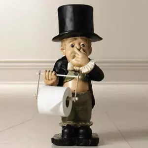 WC Butler Papierhalter Harzornament Skulptur Bad Figur - Bild 1 von 23
