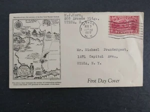 First Day Cover: 1927 08/03 #644 Utica, NY Unoffical City NY 1st Hunt Cachet - Picture 1 of 2