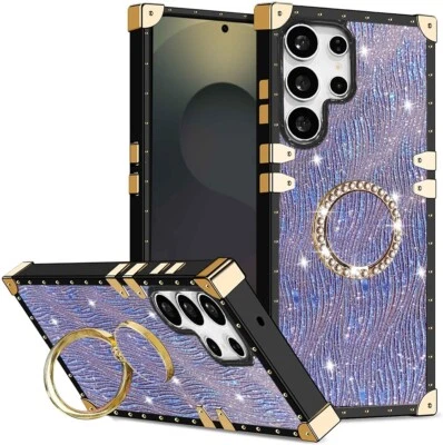 For Various Phone Glitter Diamond Ring Holder Back Case Shockproof Cover Bracket - Image 1 of 4