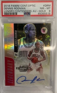 Contenders Optic Rodman Legendary Gold Auto 2018-19 7/10 PSA 8 Bulls - Imagen 1 de 2