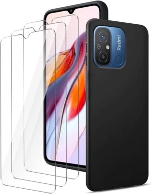 CUSTODIA per Xiaomi REDMI 12c 11A Cover TPU NERO BLU CLEAR + Pellicola VETRO - Immagine 1 di 4