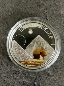 5 DOLLARS ARGENT BE PALAU 2013 / LA PYRAMIDE DE GIZEH / + CERTIFICAT / LES 7 MER - Picture 1 of 3