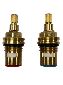 pipescenes555 DISC030 Ceramic Disc Tap Cartridge Valves 28 Teeth x 7.7mm PAIR - Picture 1 of 4
