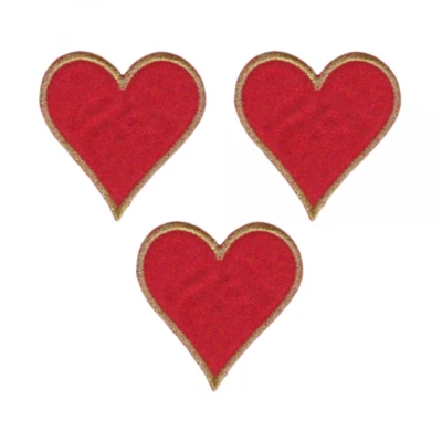 Heart Card Patches (3-Pack) Heart Embroidered Iron On Patch Applique - Image 1 of 3