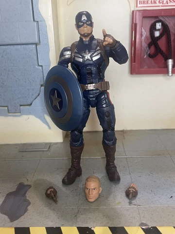 Marvel Legends Captain America Winter Soldier Loose Complete Mandroid BAF EUC Cover