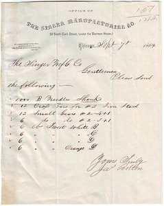 1864 Singer Manufacturing James Bolton Signed Order ALS Sewing Civil War Era - Picture 1 of 1