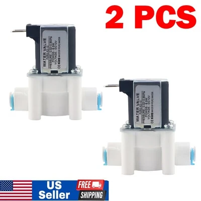 2PCS 12V 1/4"Inlet Plastic Water Solenoid for Valve Quick Connect Water Inlet US - Image 1 of 4