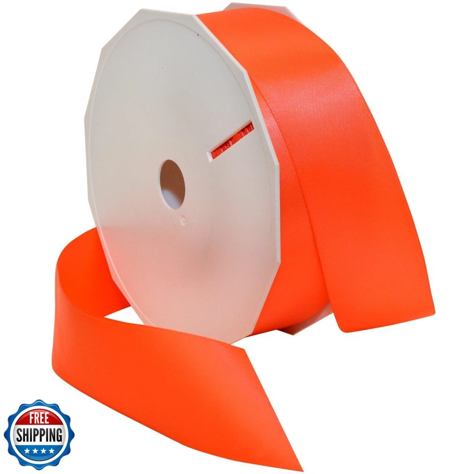 Morex Ribbon Neon Brights Satin, 1 1/2-inch by 50-Yard, Neon Orange,Silk Ribb - Image 1 of 1