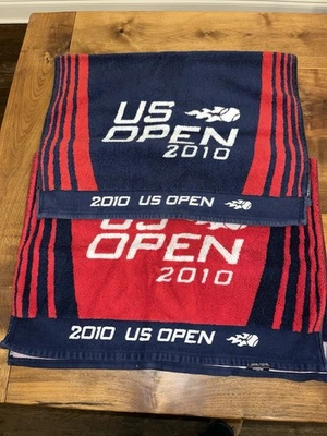 Juego de 2 toallas de tenis USA Open 2010 marca USTA rojo azul Foto 1 de 4