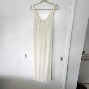 Flora Nikrooz Dress Womens Large Ivory Lace Sheer Maxi Gown Nightgown Bridal USA - Picture 1 of 15