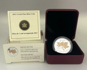 Moneda de plata fina de 1 centavo 2012 con baño selectivo de oro.  B2012 - Imagen 1 de 4