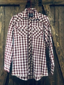Wrangler Western Shirt Boys XXL (18-20) Red  Plaid Pearl Snap Rodeo Cowboy - Picture 1 of 10