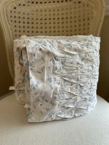 Pottery Barn Teen LoveShackFancy Smocked Prairie Curtain (1) 52”x84” Blue READ - Picture 1 of 9