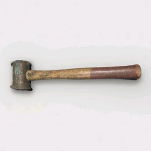 Vintage TEMCO 30 OZ Kupfer/Messing Kopf Hammer Hickory Griff Maschinist Holzhammer - Bild 1 von 6