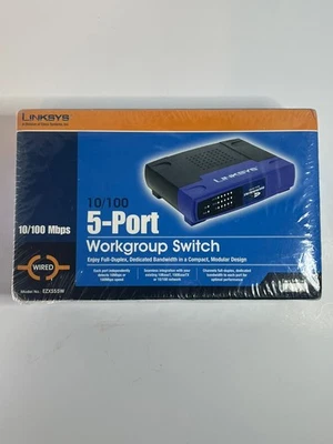 Linksys EZXS55W 5-Port Workgroup Switch 10/00 Mbps - New in Box  - Image 1 of 4