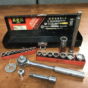 Vintage KMC Professional Tools Ratchet Socket Set A21 - Picture 1 of 7
