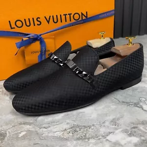Mocassini Louis Vuitton Chail Damier tessuto nero 7,5 LV o 8,5 US o 41,5 EUR * - Foto 1 di 13