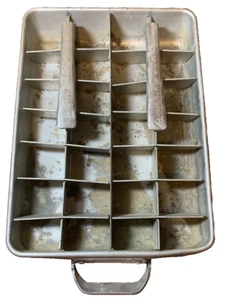 Vintage Double Fridgidaire Ice Cube Tray Quickube Aluminum Metal Quick Release - Picture 1 of 6