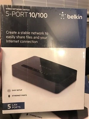 Belkin 5-Port 10/100 Mbps Wired Network Switch (F4G0500) New!!! - Image 1 of 2