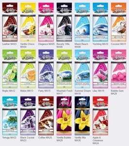 20 x assainisseurs d'air de voiture Mon Areon qualité parfum fourgon maison bureau taxi mélange de parfums - Photo 1/12