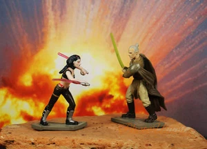 Figura de soldado Hasbro Star Wars LFL 1:32 Jedi Kahm Kota vs lado oscuro Maris Brood - Imagen 1 de 3
