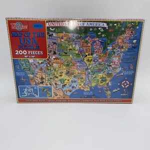 Map Of The USA Puzzle 200 Pieces 19 Inches x 14 Inches T. S Shure - Picture 1 of 5