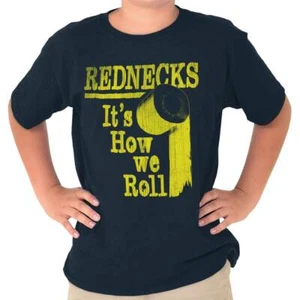 Funny Redneck Its How We Roll Toilet Paper Boys Graphic Tees Youth T Shirts - Picture 1 of 9