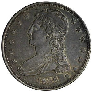 1836 REEDED EDGE Capped Bust Half Dollar ANACS EF45 XF45 Old Photo Grade WANKKY - Picture 1 of 7