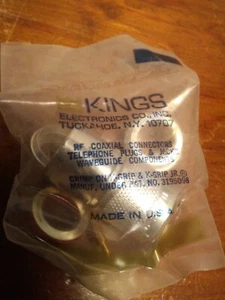 Conector coaxial Kings tipo N 50 ohmios enchufe recto UG-21F/U NUEVO DE LOTE ANTIGUO RG-8, 9, 213 - Imagen 1 de 9