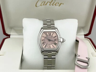 Cartier Damas Roadster 2675 Cinta Rosa Concienciación sobre el Cáncer de Mama Acero Inoxidable Foto 1 de 4