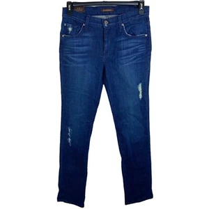 NEW JAMES JEANS Randi Pencil Leg Stretch Dark Wash Distressed Women's 31 - Picture 1 of 10