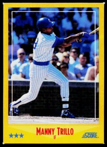 1988 Score Manny Trillo #524 Chicago Cubs *untrim corner error - Picture 1 of 2