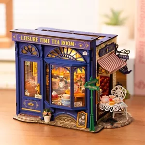 Rolife Leisure Time Tea Room 1:24 DIY Miniatur Haus Spielzeug Deko Weihnachten Kind Geschenk - Bild 1 von 8