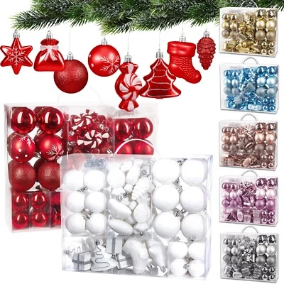 Weihnachtskugeln 77er Set Motiv Schneeflocke Christbaumkugeln Christbaumschmuck - Bild 1 von 4