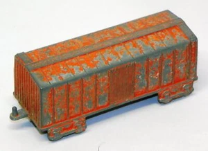 VTG Midgetoy Midget Toy DIE-CAST METAL Model Train Car: ORANGE FREIGHT BOX CAR - Picture 1 of 9