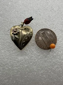 ¡Medallón Corazón Flor CCO Vintage 14KT GF! ¡Vintage! 3,5+g - B16-2 - Imagen 1 de 13