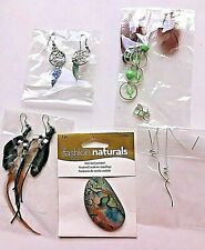 4 Southwest Style Dangle Earrings & 1 Oval Abalone Shell Pendant, New With Tags
