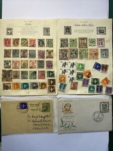 c75 Vintage India Stamps used - Jaipur, Cochin, Rawalpindi, SERVICE hinged