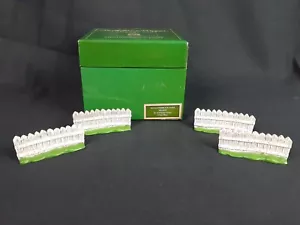 Lang & Wise Folk Art Village White Picket Fences 4 Sections w/ Box - Picture 1 of 5