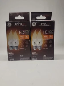 2 Boxes GE Relax LED CAM 4w HD Soft White 300 Lumens Dimmable 2 Count Bulbs - Picture 1 of 2