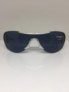 New Vintage Emporio Armani Shield Sunglasses EA 166-S C. 1265 Matte Grey Italy - Picture 1 of 12