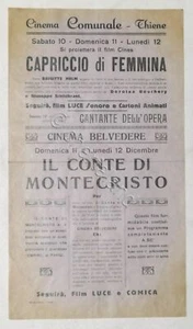 Locandina Cinema Comunale di Thiene - Film: Capriccio di Femmina - anni '30 - Picture 1 of 1