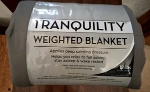 Tranquility weighted sleep calming Blanket Gray NEW 48 in x 72in Adult - Picture 1 of 1