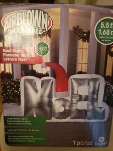 “NOEL” 5.5 ft Airblown Christmas Inflatable with LED light Shiny Metallic Fabric - Picture 1 of 4