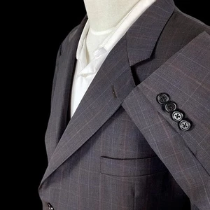 Giacca tuta uomo Hickey Freeman 48L lana blazer grigio scuro a quadri cappotto sportivo USA - Foto 1 di 19