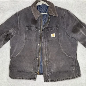 Carhartt Canvas Jacket Men's Size 3XL Black CQ185 USA Vintage Union Distressed - Picture 1 of 15