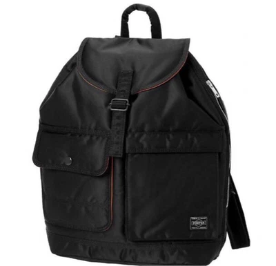 Mochila de viaje PORTER Tanker negra con cordón de nailon Yoshida Japón Foto 1 de 4