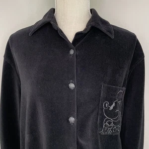 Vtg The Disney Store Corduroy Button Front Mickey Mouse Embroidered T Shirt S - Picture 1 of 12