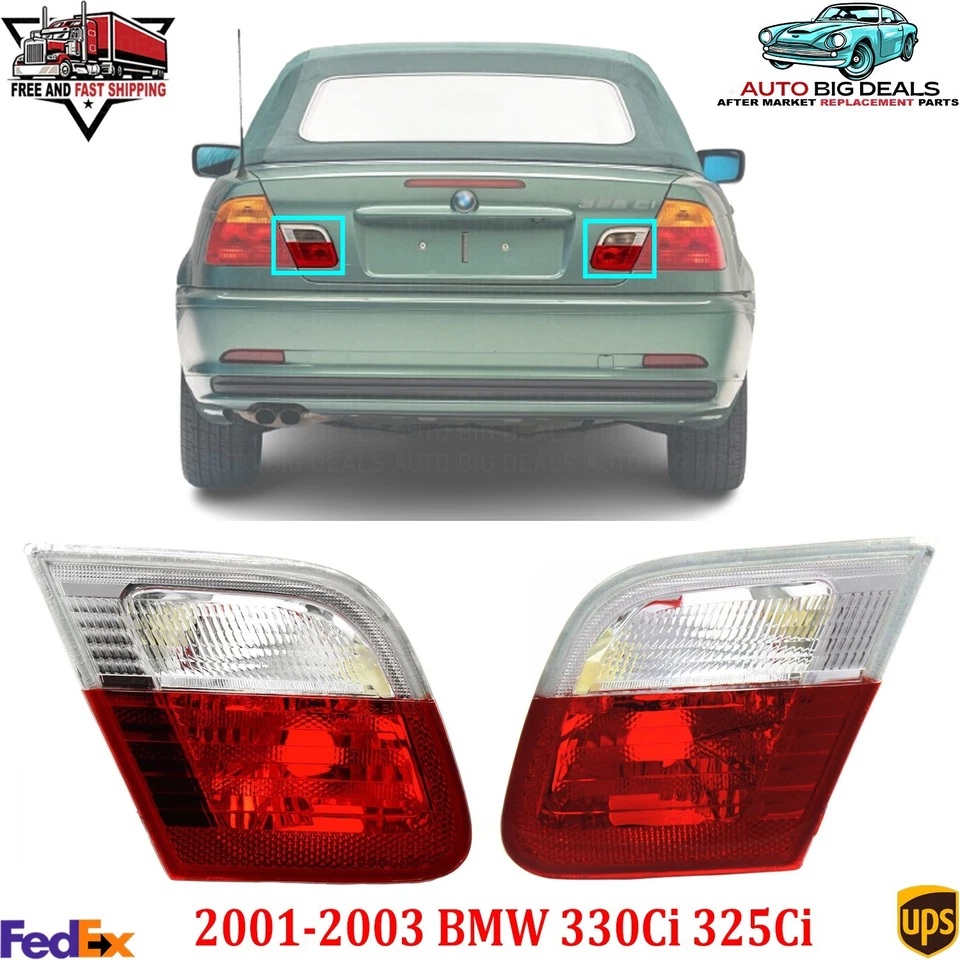 Set of 2 Tail Light LH & RH Inner Halogen fits Coupe For 01-2003 BMW 330Ci 325Ci Foto 1 de 4